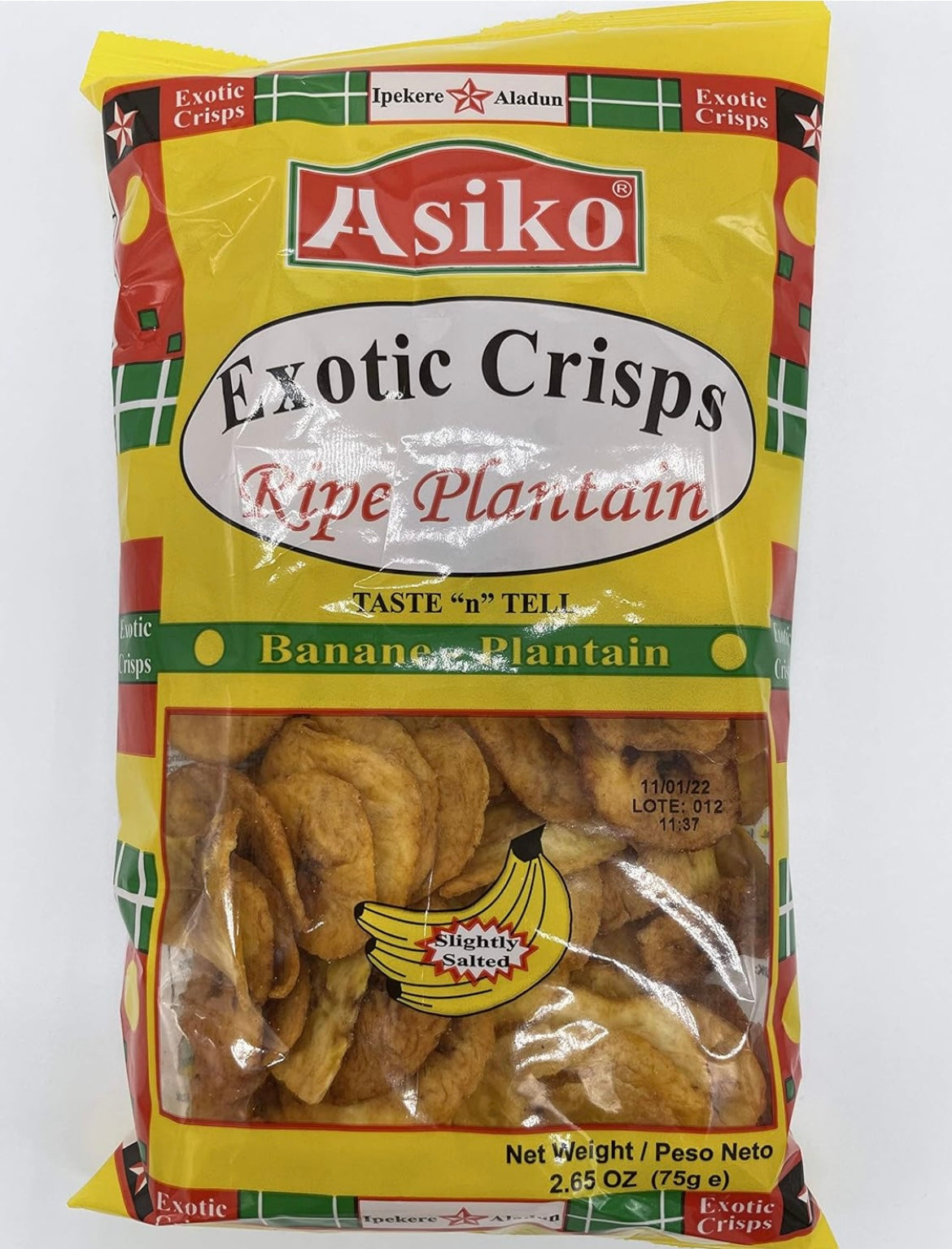 Asiko Exotic Ripe Plantain Chips ( 30pack in a Box )