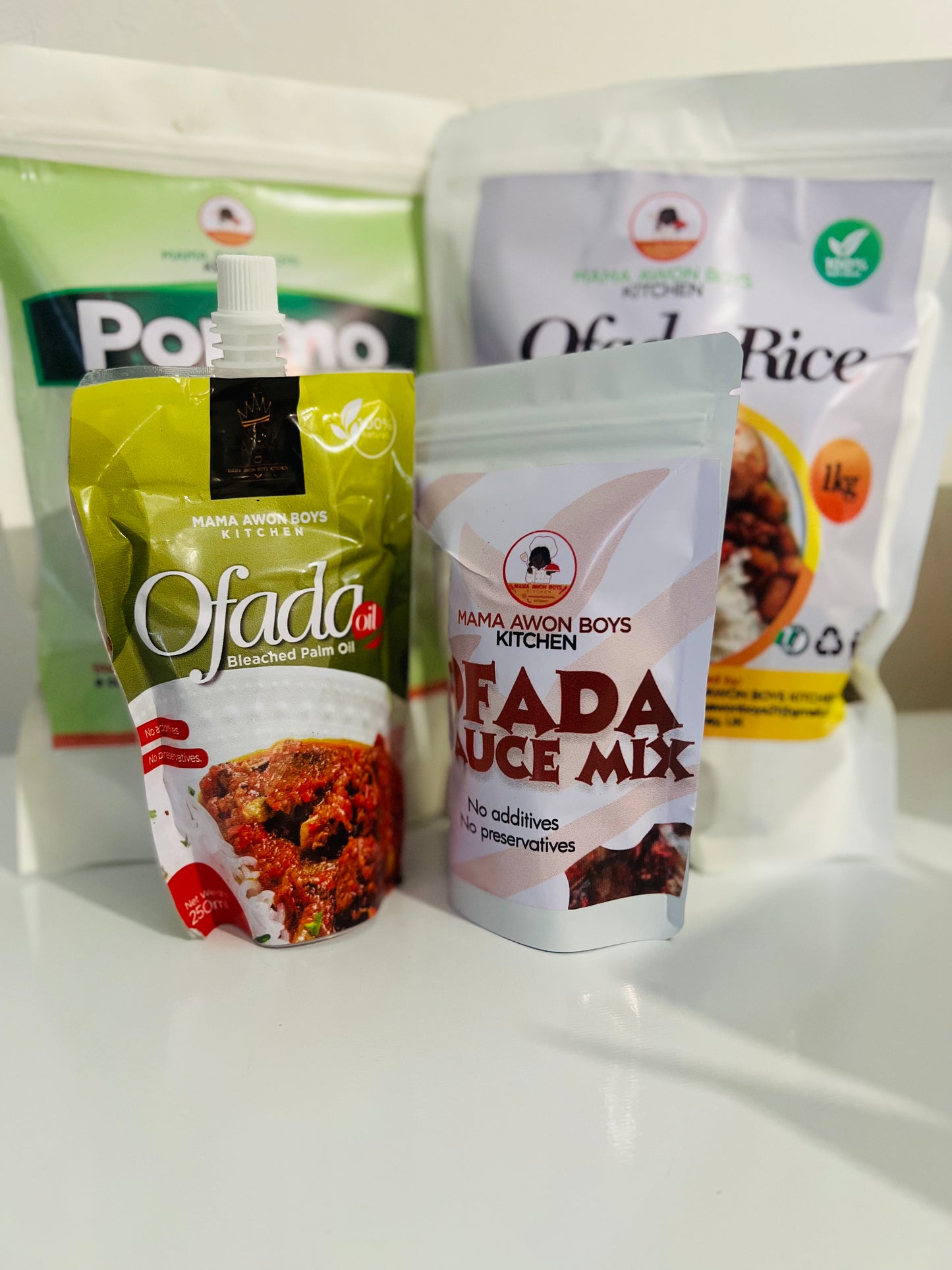 Ofada sauce and rice mix