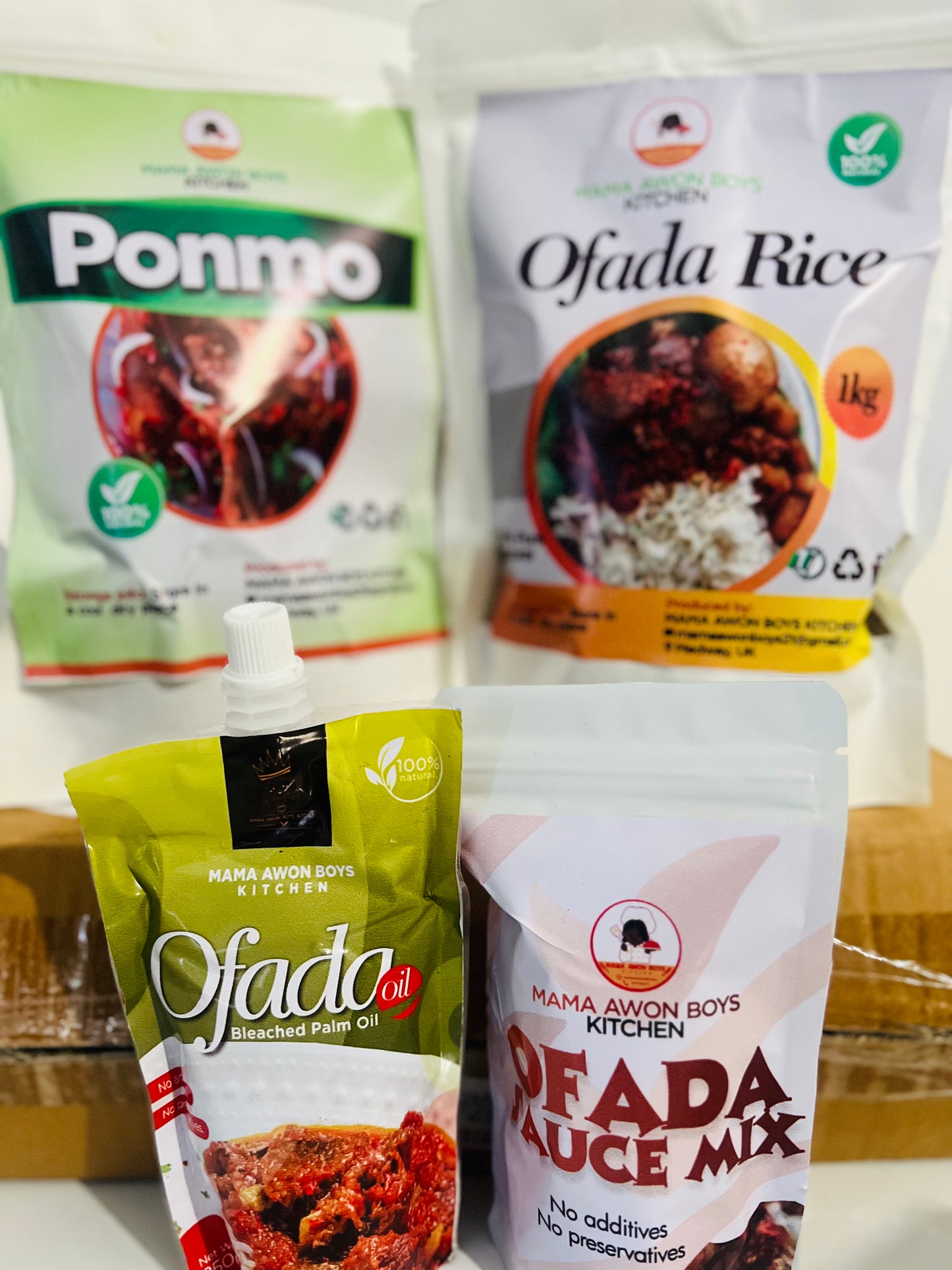 Ofada sauce and rice mix